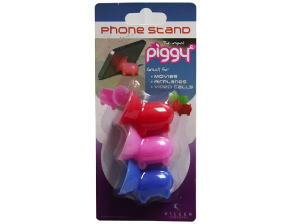 Bulk EC468 3 Pack Silicone Piggy Phone Stand