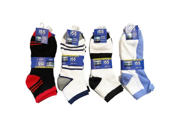 Bulk BJ394 Size 10-13 Athletic Socks In Assorted Colors