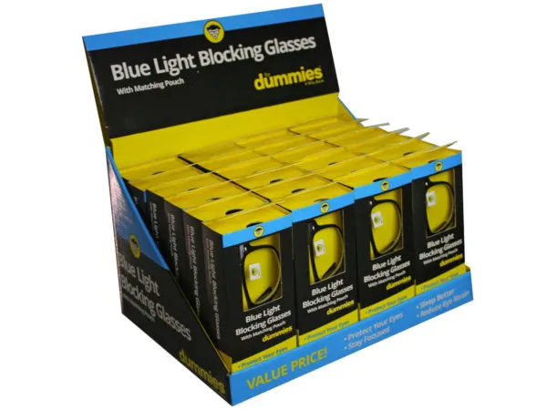 Bulk GR346 Blue Light Blocking Glasses Wmicrofiber Cloth In Pdq