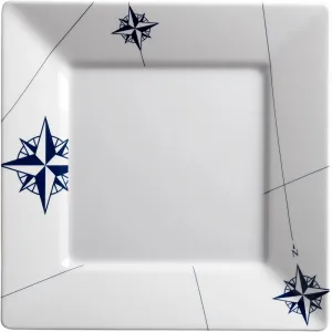 Marine 15021C Melamine Square, Flat Dinner Plate - Northwind - 10 X 10