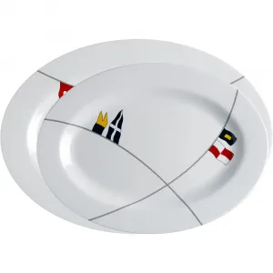 Marine 12009 Melamine Oval Serving Platters Set - Regata - Set Of 2