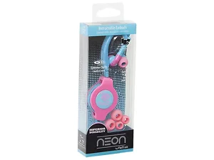 Bulk Buys ReTrak Neon Pink/Blue Sports Retractable Earbuds