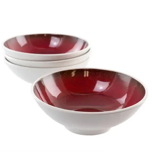 Studio California Cobalt Bay 4-Piece Red Melamine Bowl Set