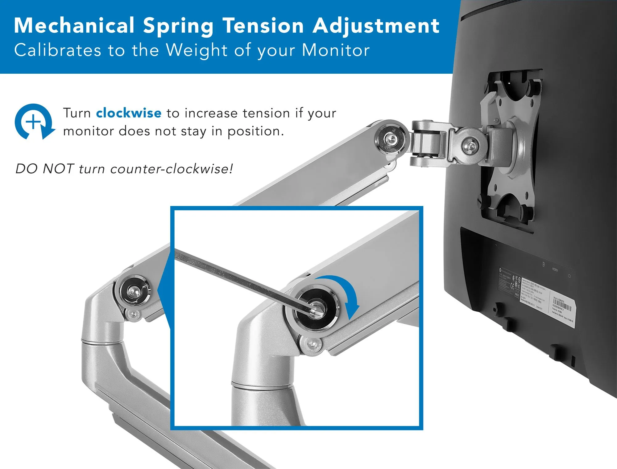 Relaunch MI-2761 Adjustable Vesa Monitor Arm For 75x75mm And 100x100mm