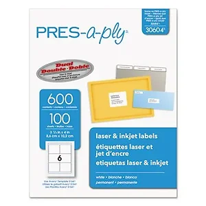 AVE 30604 | Avery Dennison PRES-a-ply PRES-a-ply White