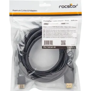 Rocstor Y10C261-B1 Displayport To Hdmi Convertor Cable 4k - Hdmi Male 