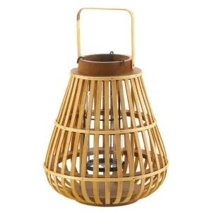 Accent 10018939 Slat Wood Candle Lantern - 11 Inches