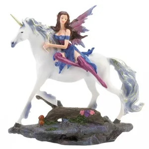 10018838 | Dragon Crest Enchanted Fairy on Unicorn Figurine