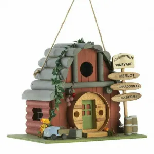 Songbird 10018896 Vintage Winery Log Cabin-style Bird House