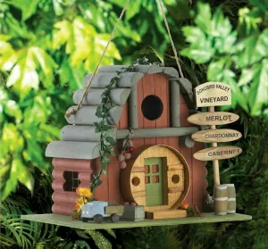 Songbird 10018896 Vintage Winery Log Cabin-style Bird House