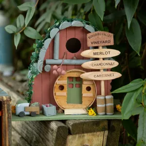 Songbird 10018896 Vintage Winery Log Cabin-style Bird House