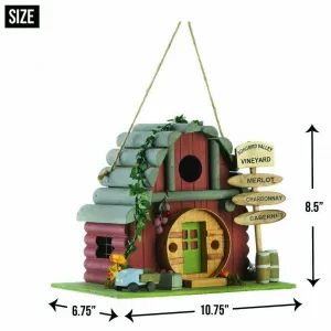 Songbird 10018896 Vintage Winery Log Cabin-style Bird House