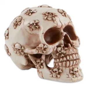 Dragon 4506126 Skull Figurine With Jolly Roger Designs - Unique Decor