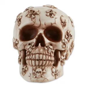 Dragon 4506126 Skull Figurine With Jolly Roger Designs - Unique Decor