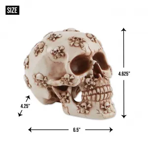 Dragon 4506126 Skull Figurine With Jolly Roger Designs - Unique Decor