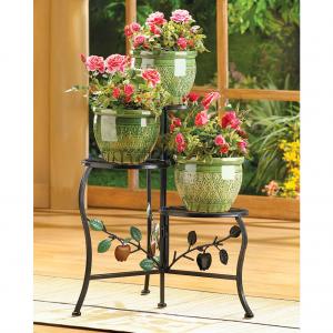 Accent 39857 Wrought Iron Apple Triple Plant Stand