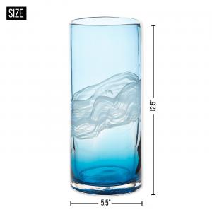 Accent 10019136 Ocean Wave Glass Cylinder Vase