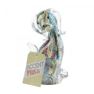 Accent 10019076 Art Glass Figurine - Multi-color Dog