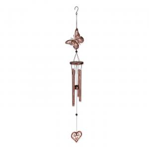 Accent 10017701 Butterfly And Heart Wind Chimes - 31.5 Inches