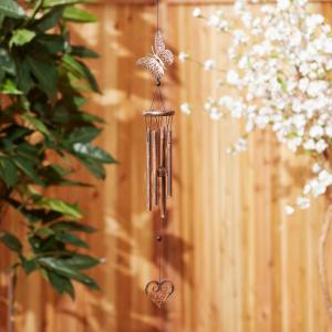 Accent 10017701 Butterfly And Heart Wind Chimes - 31.5 Inches