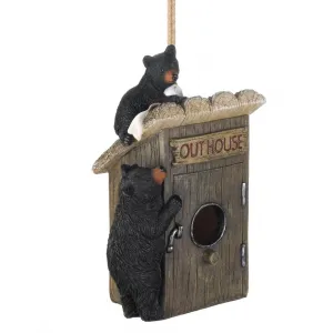 Songbird 10018985 Outhouse Bird House With Black Bears