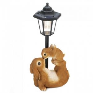 Accent 10018806 Elegant Mother And Baby Rabbit Solar Garden Light