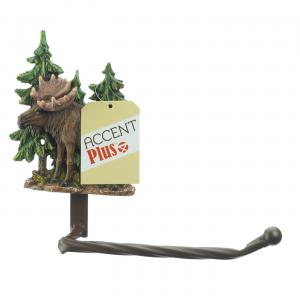 Accent 10019008 Rustic Moose Toilet Paper Holder With Decorative Trees