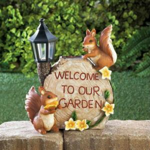 Accent 10018203 Solar Welcome To Our Garden With Squirrels