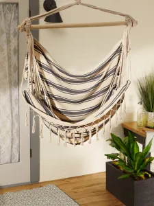 Accent 4506151 Hammock Chair With Tassel Fringe - Nautical Stripes