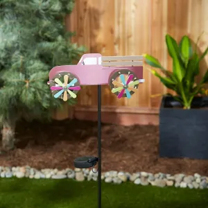 Accent 4506297 Pink Pick-up Truck Solar Lighted Garden Stake