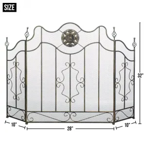 Accent 10019007 Fireplace Screen With Circular Ornament