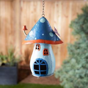 Accent 4506223 Colorful Blue Mushroom Birdhouse For Garden Decor