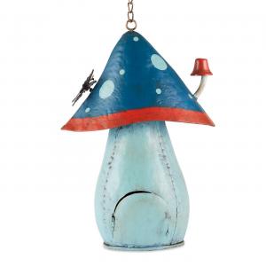 Accent 4506223 Colorful Blue Mushroom Birdhouse For Garden Decor