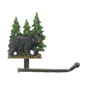 Accent 10019009 Black Bear With Trees Toilet Paper Holder