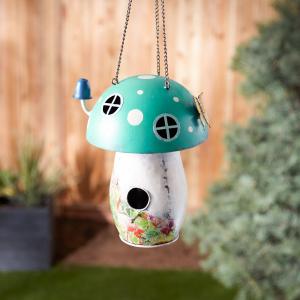 Accent 4506227 Whimsical Green Mushroom Birdhouse