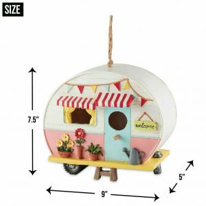 Accent 4506351 Pink And White Camper Birdhouse