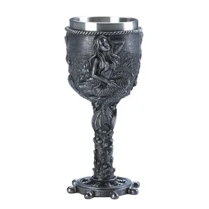 10018976 | Dragon Crest Nautical Mermaid Stone-Look Goblet