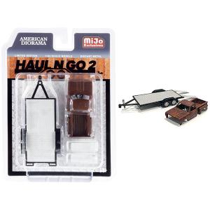 American 38378 Haul N Go 2 Trailer And Rusted Truck Body Diecast Set O