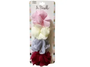 Bulk KA845 Multi-color 4 Piece Chiffon Dark Flower Clippies