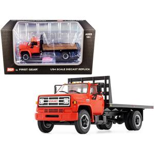 First 60-0916 Gmc 6500 Flatbed Truck Orange 164 Diecast Model By Dcp 6