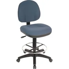 Lorell LLR 80010 Pneumatic Adjustable Multi-task Stool - Blue Seat - B