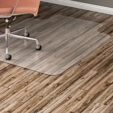 Lorell LLR 69168 Hard Floor Wide Lip Vinyl Chairmat - Hard Floor, Wood