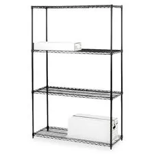 Lorell LLR 70060 Black Industrial Wire Shelving - 4 Tier(s) - 72 Heigh