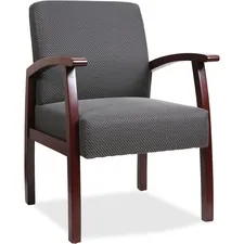 Lorell LLR 68551 Deluxe Guest Chair - Mahogany Frame - Charcoal - 1 Ea