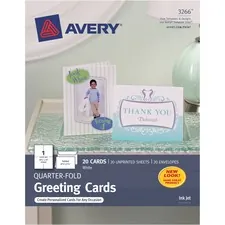 Avery AVE 03266 Averyreg; Inkjet Greeting Card - White - 97 Brightness