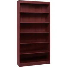 Lorell LLR 60075 Panel End Hardwood Veneer Bookcase - 36 X 12 X 84 - 6