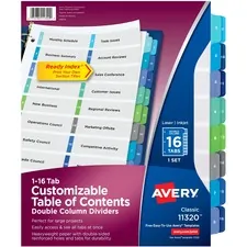 Avery AVE 11320 Averyreg; Two-column Table Contents Dividers Wtabs - 1