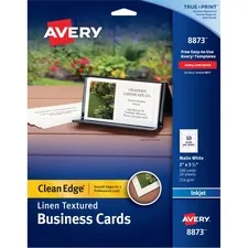 Avery AVE 08873 Averyreg; Clean Edge Inkjet Business Card - White - 2 