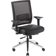 Lorell LLR 90041 Lower Back Swivel Executive Chair - Black Leather Sea