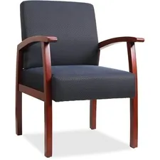 Lorell LLR 68553 Deluxe Guest Chair - Cherry Frame - Midnight Blue - 1